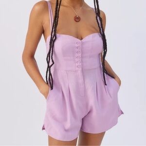 Urban outfitters linen romper NWOT